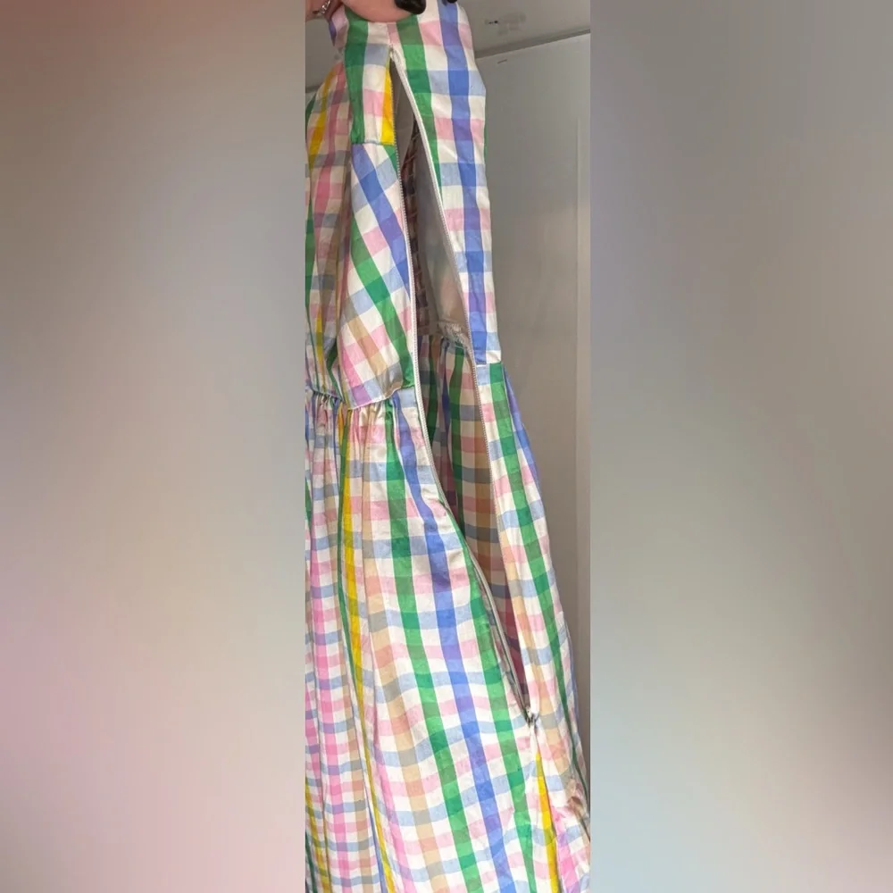 J.Crew Factory Pastel Plaid Smocked Dress | Spring Easter Dress - Picture 4 of 6